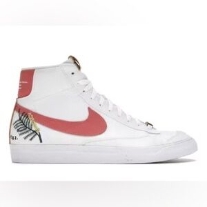 Nike Blazer Mid 77 Catechu Women White Pink Embroidered Sneakers size 8.5 EUC